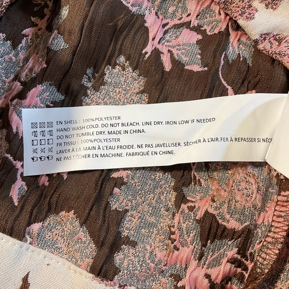 Anthropologie En Saison My World Blush Pink Floral Print Jacquard Mini D… - Picture 10 of 10